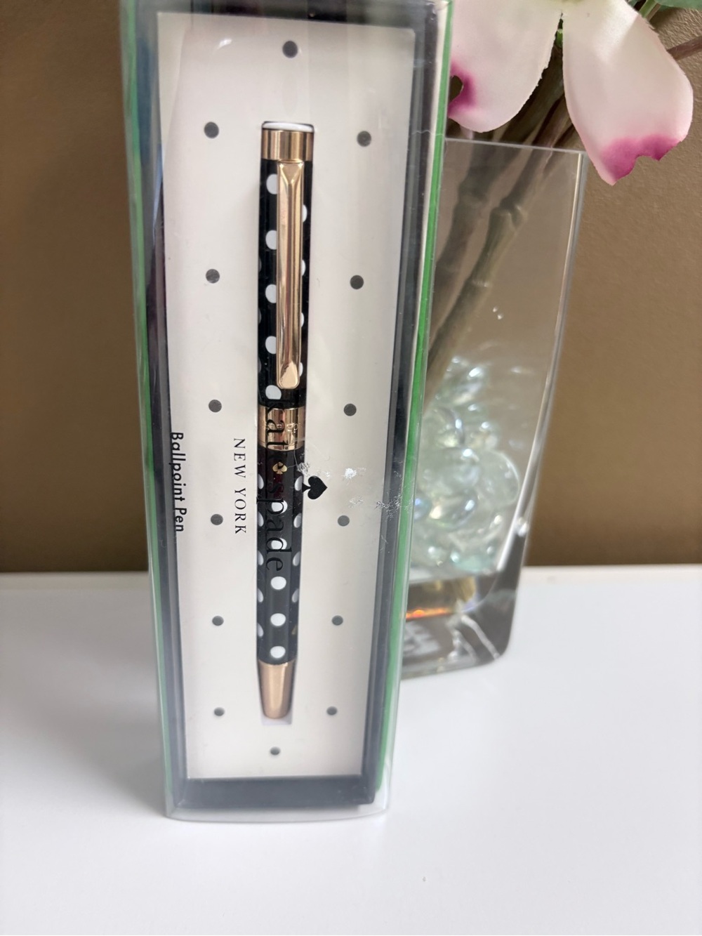 Kate Spade New York Black & White Polka Dot Ballpoint Pen- NWT